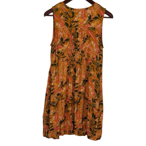 Garnet Hill Livvy Sundial Orange Floral Crepe Sleeveless Dress Women’s Small - Picture 4 of 8